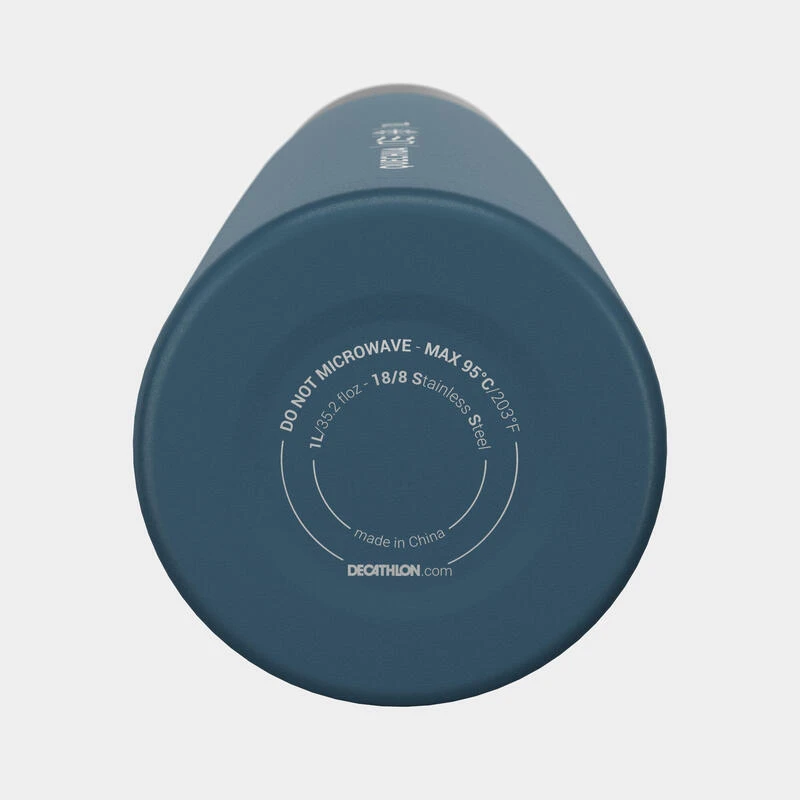 Quechua Bouteille Isotherme Inox 1L Avec Gobelet Pour La Randonnée - Bleu 8 Quechua Bouteille Isotherme Inox 1L Avec Gobelet Pour La Randonnée - Bleu – Image 8