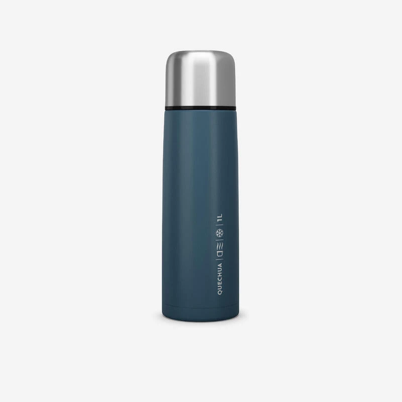 Quechua Bouteille Isotherme Inox 1L Avec Gobelet Pour La Randonnée - Bleu 1 Quechua Bouteille Isotherme Inox 1L Avec Gobelet Pour La Randonnée - Bleu