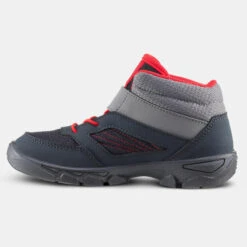 Quechua Chaussures De Randonnée Enfant Avec Scratch MH100 Mid Grise Foncée Du 24 AU 34 -Nabaiji chaussures de randonnee enfant avec scratch mh100 mid grise foncee du 24 au 34 1