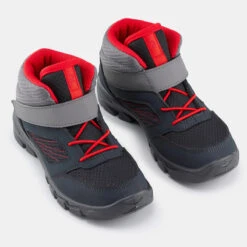 Quechua Chaussures De Randonnée Enfant Avec Scratch MH100 Mid Grise Foncée Du 24 AU 34 -Nabaiji chaussures de randonnee enfant avec scratch mh100 mid grise foncee du 24 au 34 3