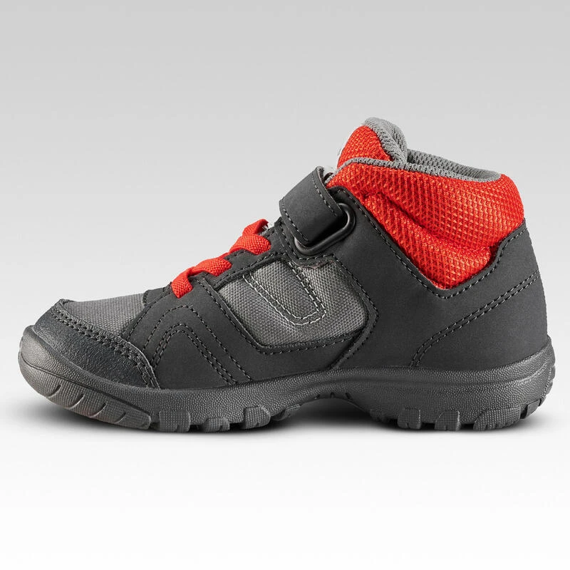 Quechua Chaussures De Randonnée Enfant Montantes MH100 MID KID Grises/rouges 24 AU 34 2 Quechua Chaussures De Randonnée Enfant Montantes MH100 MID KID Grises/rouges 24 AU 34 – Image 2