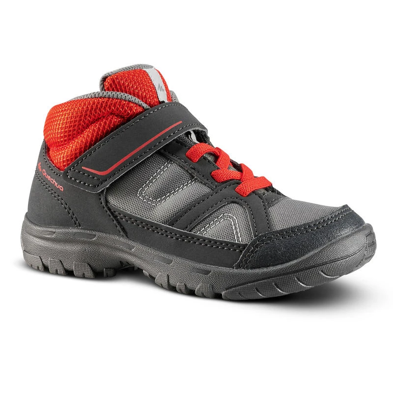 Quechua Chaussures De Randonnée Enfant Montantes MH100 MID KID Grises/rouges 24 AU 34 1 Quechua Chaussures De Randonnée Enfant Montantes MH100 MID KID Grises/rouges 24 AU 34