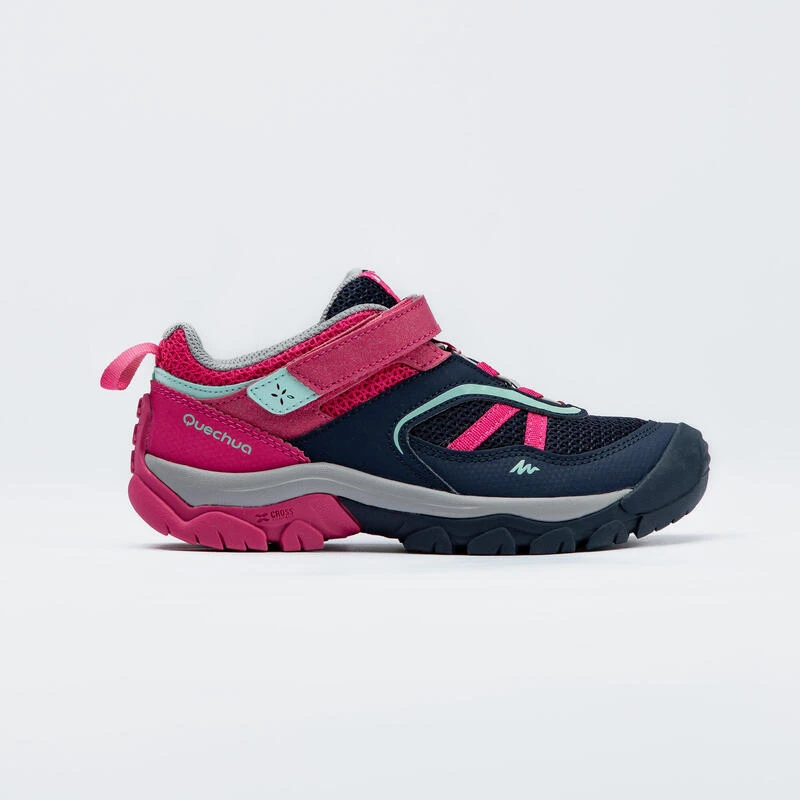 Quechua Chaussures De Randonnée Montagne Avec Scratch Fille Crossrock Bleues/rose 24-34 1 Quechua Chaussures De Randonnée Montagne Avec Scratch Fille Crossrock Bleues/rose 24-34
