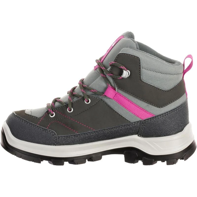 Quechua Chaussures De Randonnée Montagne Enfant MH500 Imperméables Grises/rose 28-38 2 Quechua Chaussures De Randonnée Montagne Enfant MH500 Imperméables Grises/rose 28-38 – Image 2