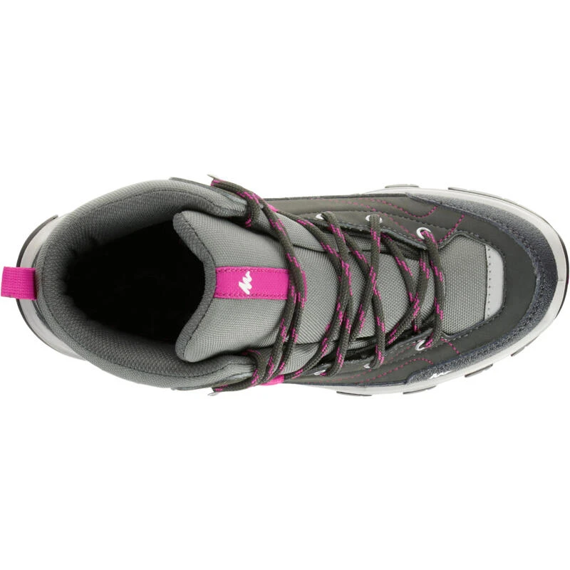 Quechua Chaussures De Randonnée Montagne Enfant MH500 Imperméables Grises/rose 28-38 4 Quechua Chaussures De Randonnée Montagne Enfant MH500 Imperméables Grises/rose 28-38 – Image 4