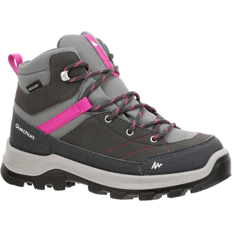 Quechua Chaussures De Randonnée Montagne Enfant MH500 Imperméables Grises/rose 28-38 1 Quechua Chaussures De Randonnée Montagne Enfant MH500 Imperméables Grises/rose 28-38