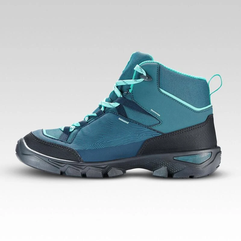 Quechua Chaussures Imperméables De Randonnée - MH120 MID Turquoises - Enfant 35 AU 38 2 Quechua Chaussures Imperméables De Randonnée - MH120 MID Turquoises - Enfant 35 AU 38 – Image 2