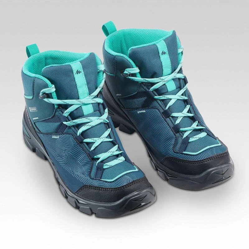 Quechua Chaussures Imperméables De Randonnée - MH120 MID Turquoises - Enfant 35 AU 38 4 Quechua Chaussures Imperméables De Randonnée - MH120 MID Turquoises - Enfant 35 AU 38 – Image 4