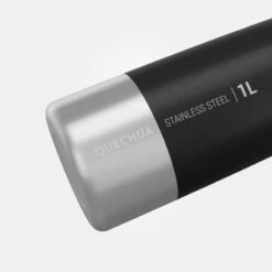 Quechua Gourde Inox 1L Avec Bouchon à Vis Pour La Randonnée - Noir -Nabaiji gourde inox 1l avec bouchon a vis pour la randonnee noir 2