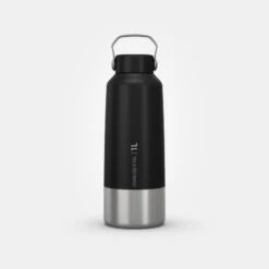 Quechua Gourde Inox 1L Avec Bouchon à Vis Pour La Randonnée - Noir -Nabaiji gourde inox 1l avec bouchon a vis pour la randonnee noir 9