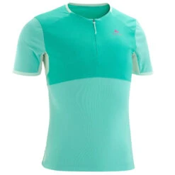 Devant 17 Quechua T Shirt De Randonnée Enfant - MH550 Turquoise - 7-15 Ans