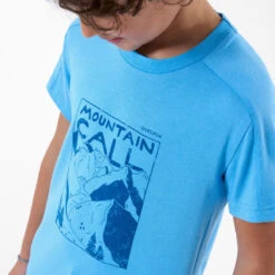 Devant -Nabaiji t shirt de randonnee mh100 bleu enfant 7 15 ans 1