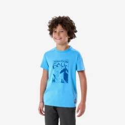 Devant 9 Quechua T-Shirt De Randonnée - MH100 Bleu - Enfant 7-15 Ans