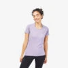 Quechua T-shirt Manches Courtes De Randonnée Montagne - MH500 - Violet - Femme