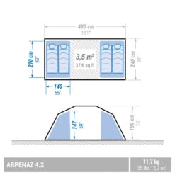 Quechua Tente à Arceaux De Camping - Arpenaz 4.2 - 4 Personnes - 2 Chambres 12 Quechua Tente à Arceaux De Camping - Arpenaz 4.2 - 4 Personnes - 2 Chambres -Nabaiji tente a arceaux de camping arpenaz 42 4 personnes 2 chambres 2
