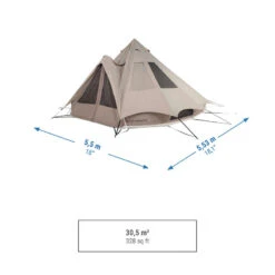 Quechua Tente Tipi De Camping - Tepee 5.2 Polycoton - 5 Personnes - 2 Chambres -Nabaiji tente tipi de camping tepee 52 polycoton 5 personnes 2 chambres 2