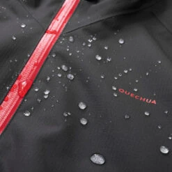 Devant -Nabaiji veste impermeable de randonnee mh550 noire enfant 1