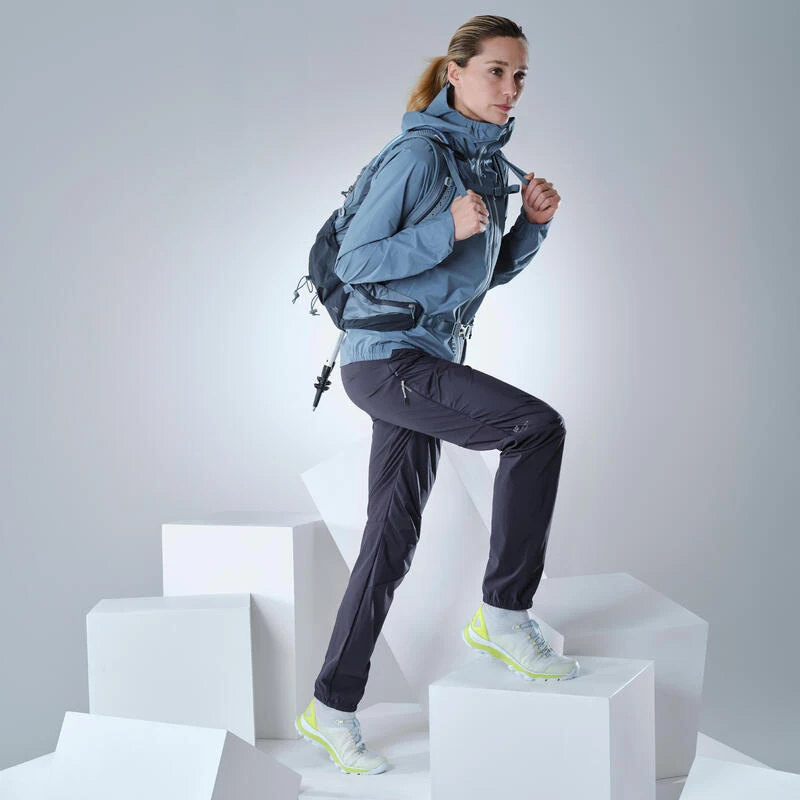 Quechua Veste Imperméable Ultra Légère De Randonnée Rapide - FH500 Rain - Femme Bleu 2 Quechua Veste Imperméable Ultra Légère De Randonnée Rapide - FH500 Rain - Femme Bleu – Image 2